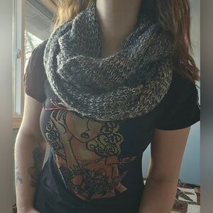 Garage Salt and Pepper Knit Infinity Scarf